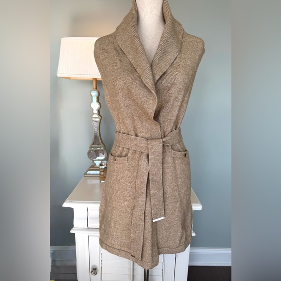 White House Black Market Sweaters - White House Black Market Beige Knit Cardigan